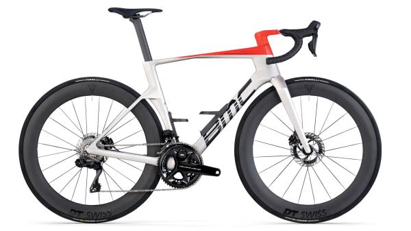 BMC Teammachine R 01 TWO Arctic Silver / Neon Red 58